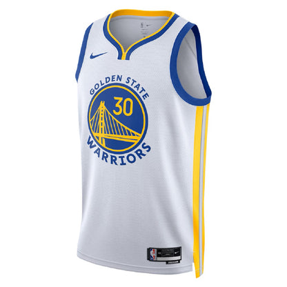 Unisex Golden State Warriors Stephen Curry #30 White Swingman Jersey - Association Edition