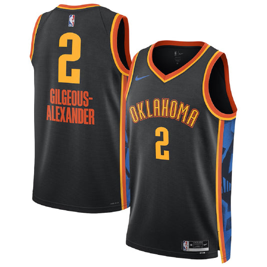 Unisex Oklahoma City Thunder Shai Gilgeous-Alexander #2 Black Swingman Jersey - City Edition