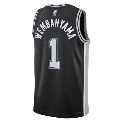 Unisex San Antonio Spurs Victor Wembanyama #1 Black Swingman Jersey - Icon Edition