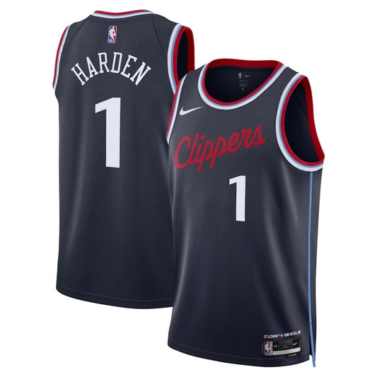 Unisex Los Angeles Clippers James Harden #1 Navy Swingman Jersey - Icon Edition