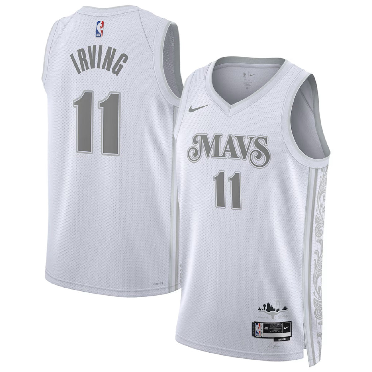 Unisex Dallas Mavericks Kyrie Irving #11 White Swingman Jersey - City Edition