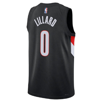 Unisex Portland Trail Blazers Damian Lillard #0 Black Swingman Jersey - Icon Edition