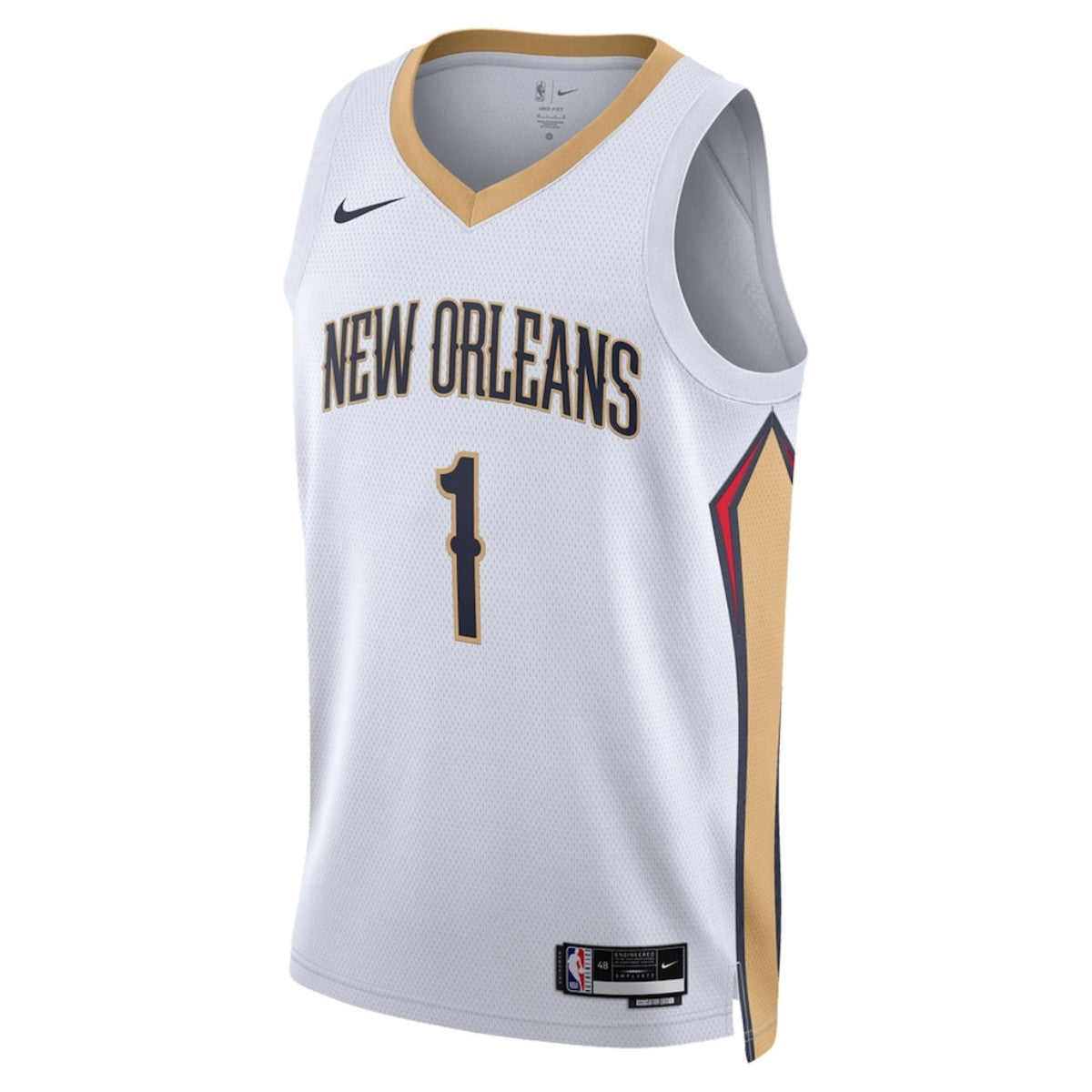 Unisex New Orleans Pelicans Zion Williamson #1 White Swingman Jersey - Association Edition