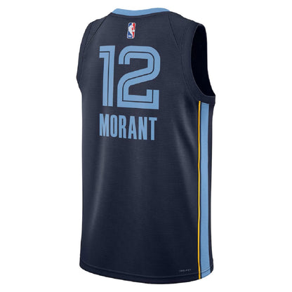 Unisex  Memphis Grizzlies Grizzlies Ja Morant #12 Navy Swingman Jersey - Icon Edition