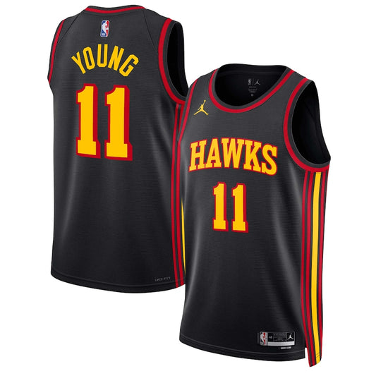 Unisex Atlanta Hawks Trae Young #11 Black Swingman Jersey - Statement Edition