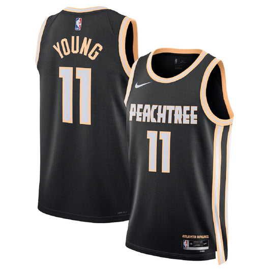 Unisex Atlanta Hawks Trae Young #11 Black Swingman Jersey 2025/26 - City Edition