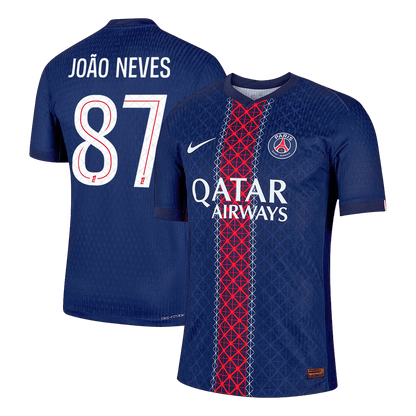 JOÃO NEVES #87 PSG Home Match Jersey Player Version 2025/26
