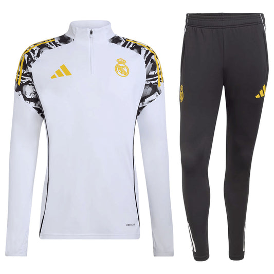 Kids Real Madrid x Marvel Zipper Sweatshirt Kit(Top+Pants) White 205/26