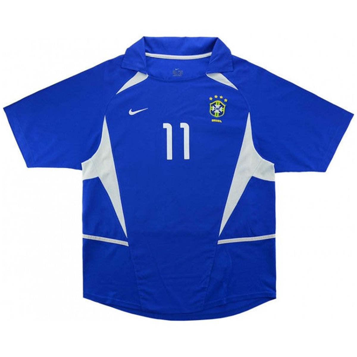 Ronaldinho #11 Retro Brazil Away Jersey World Cup 2002