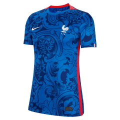 France  Women's EC22 Home Soccer Jersey - Hyper Cobalt-Siren Red
