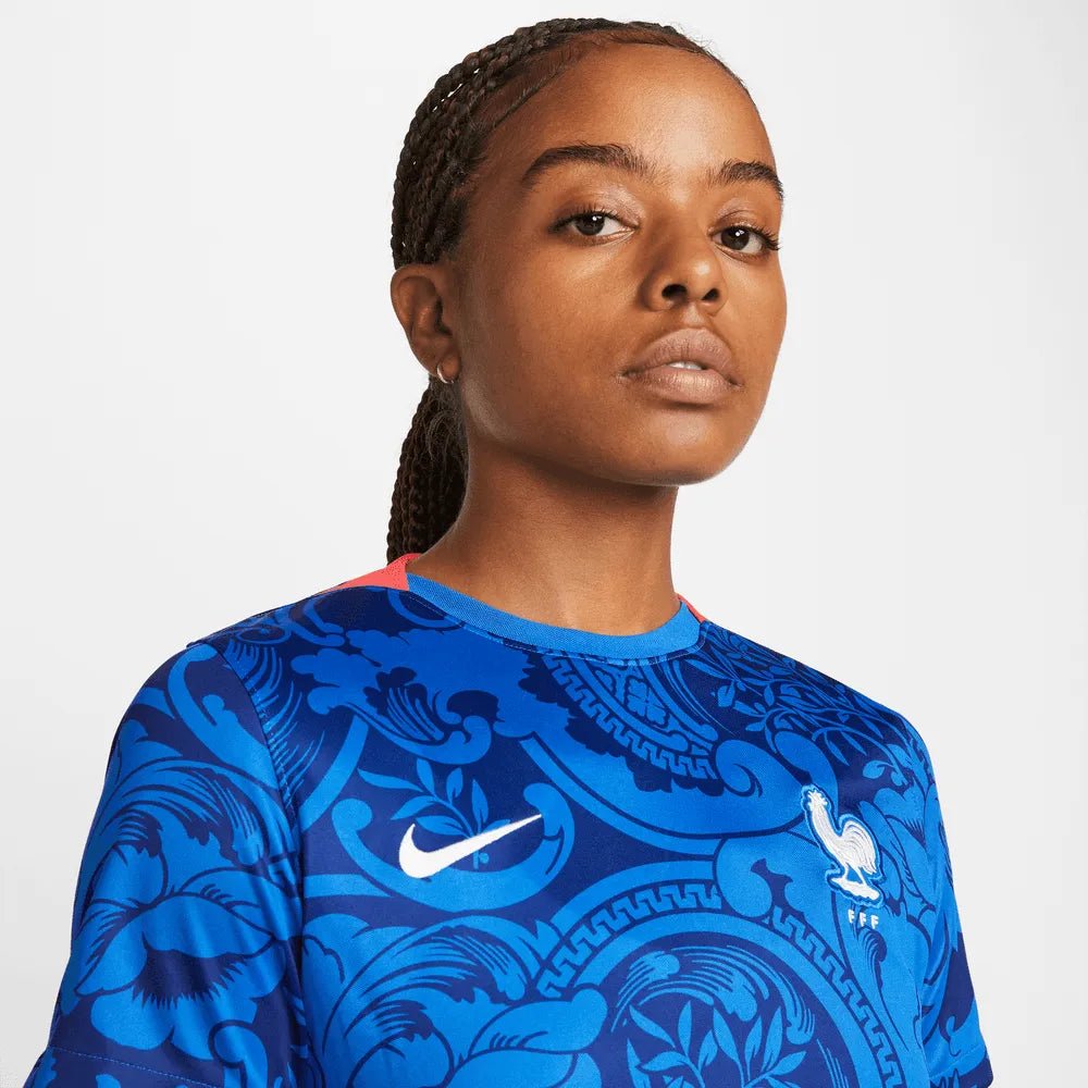 France  Women's EC22 Home Soccer Jersey - Hyper Cobalt-Siren Red