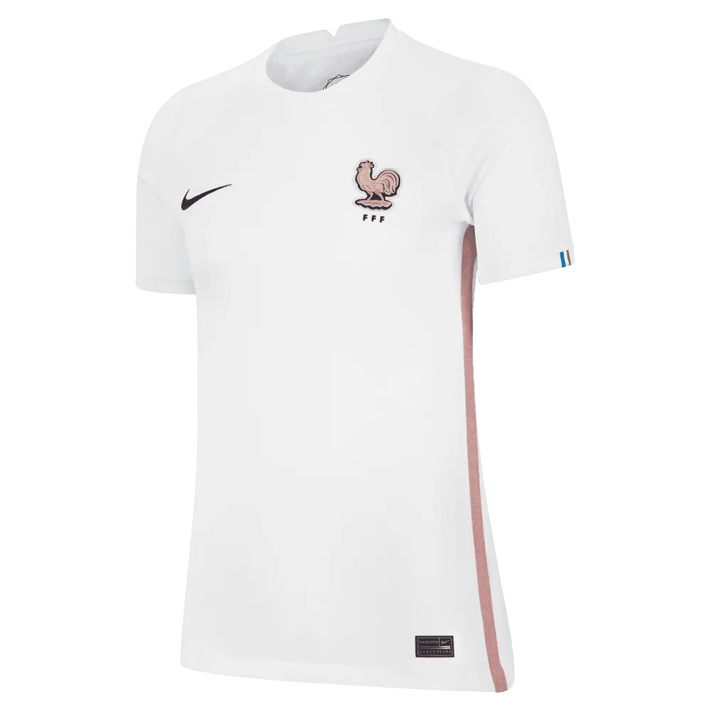 France  Women's EC22 Away Soccer Jersey - White-Pink Glaze