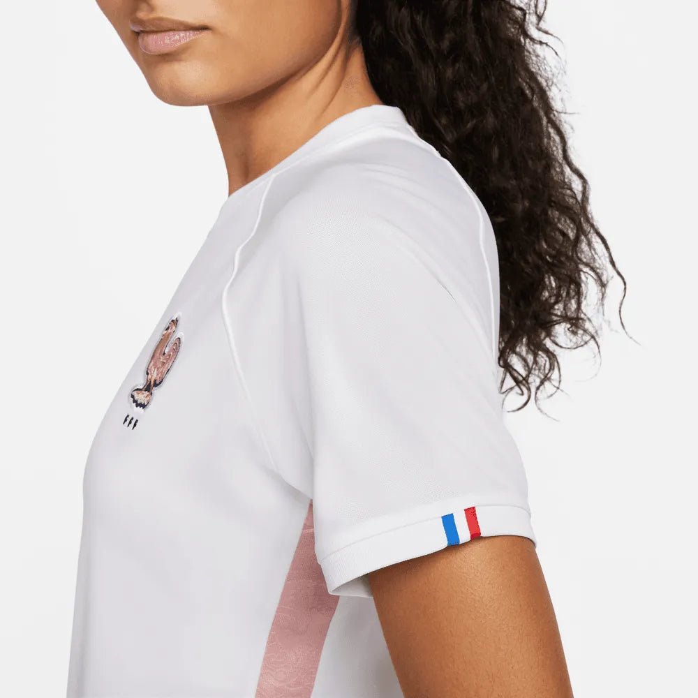 France  Women's EC22 Away Soccer Jersey - White-Pink Glaze