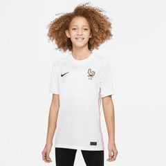 France 2022-23  Away Youth Soccer Jersey White-Pink Glaze-Blue