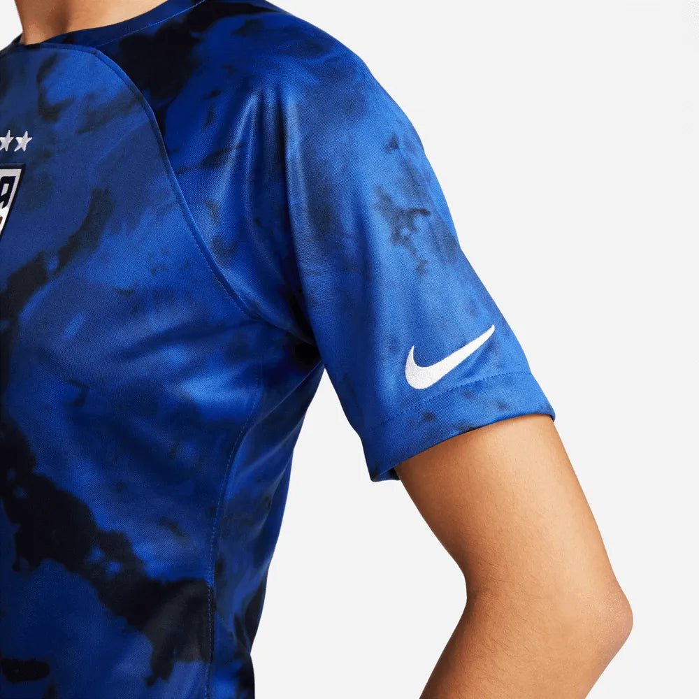 USA 2022-23  Away Women 4 Star Soccer Jersey Bright Blue-White