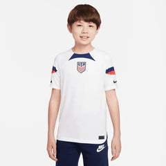 USA 2022-23  Home Youth Soccer Jersey White-Loyal Blue