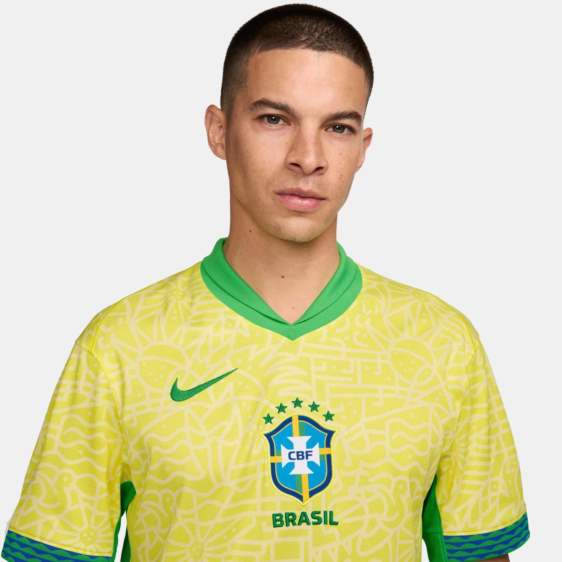 Brazil 2024-25  Men's Stadium Home Soccer Jersey