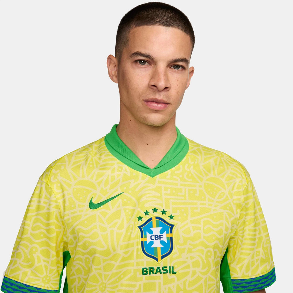 Brazil 2024-25  Men's Stadium Home Soccer Jersey