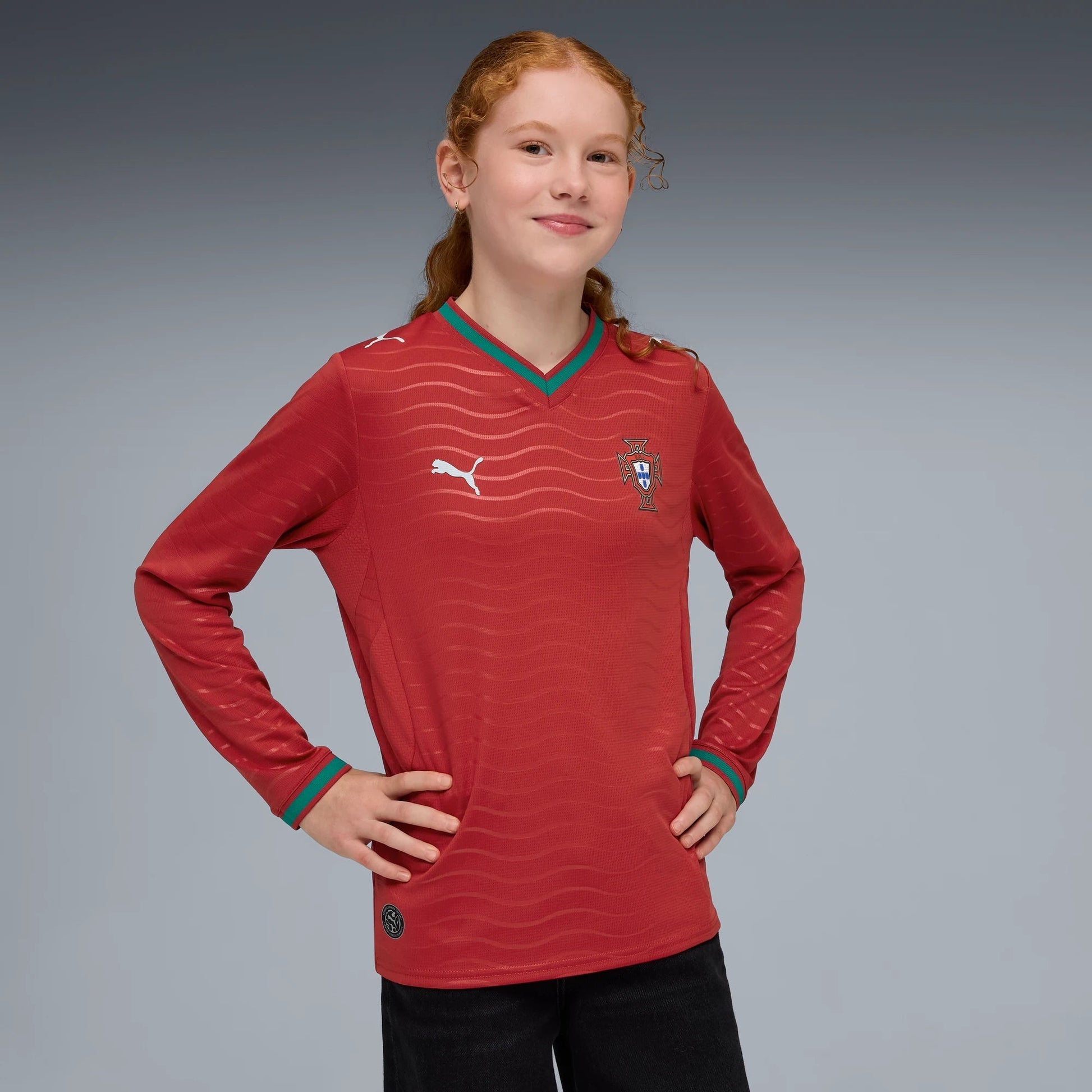 Portugal 2026  Youth Stadium Home Long-Sleeve Jersey