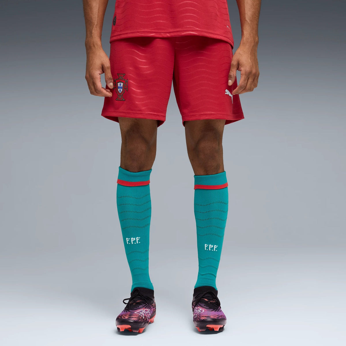 2026 Portugal Men's Stadium Home Shorts Club Red-Green Lagoon