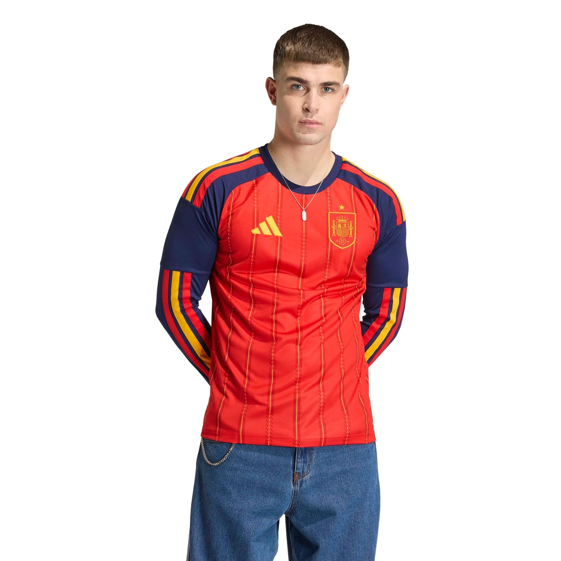 Spain 2026  Men's Stadium Home Long-Sleeve Soccer Jersey