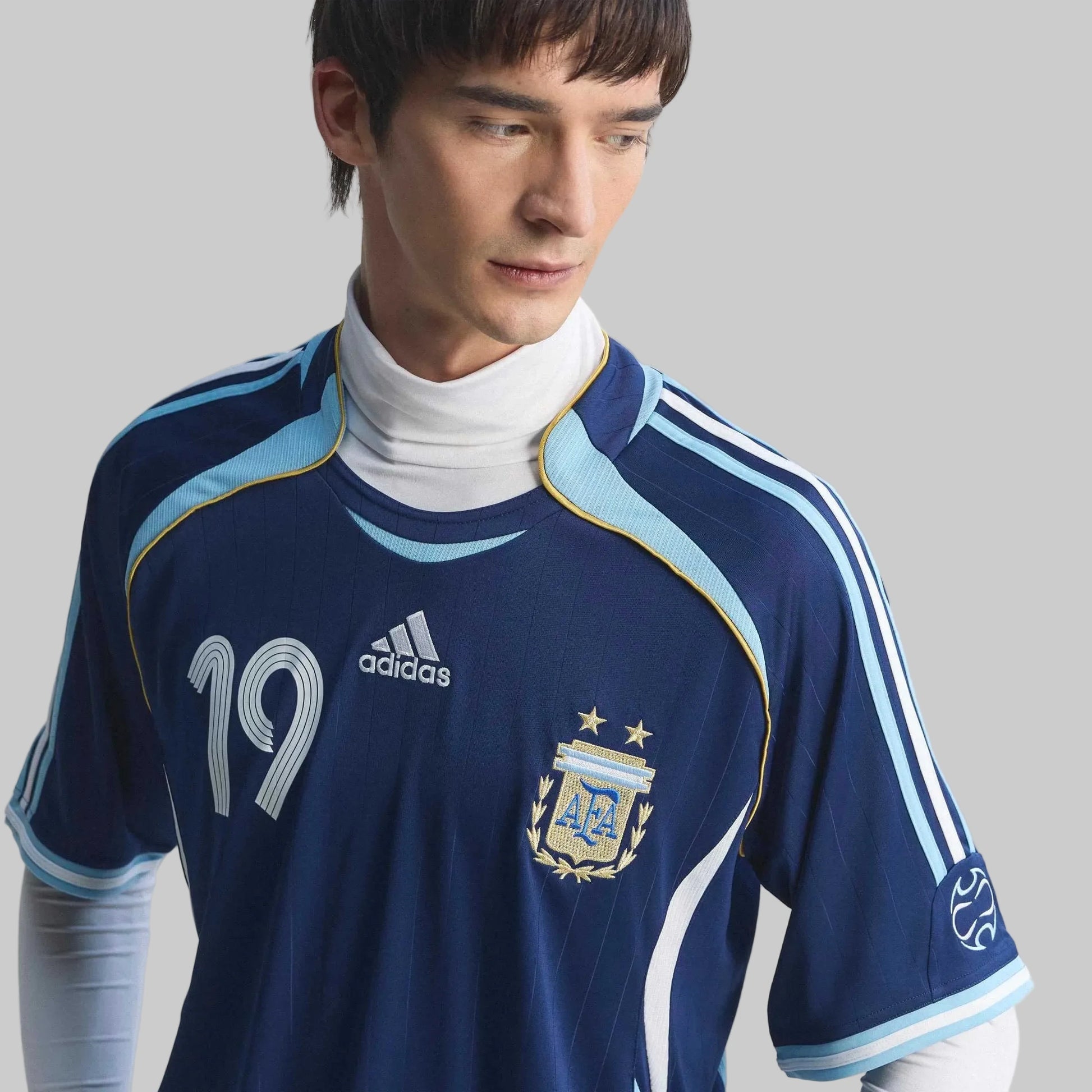 Argentina 2006  Men's Retro Stadium Away Messi #19 Soccer Jersey
