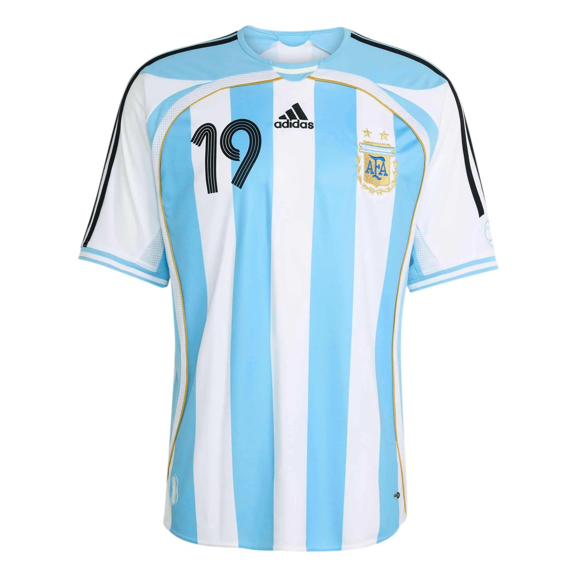 Argentina 2006  Men's Retro Stadium Home Messi #19 Soccer Jersey
