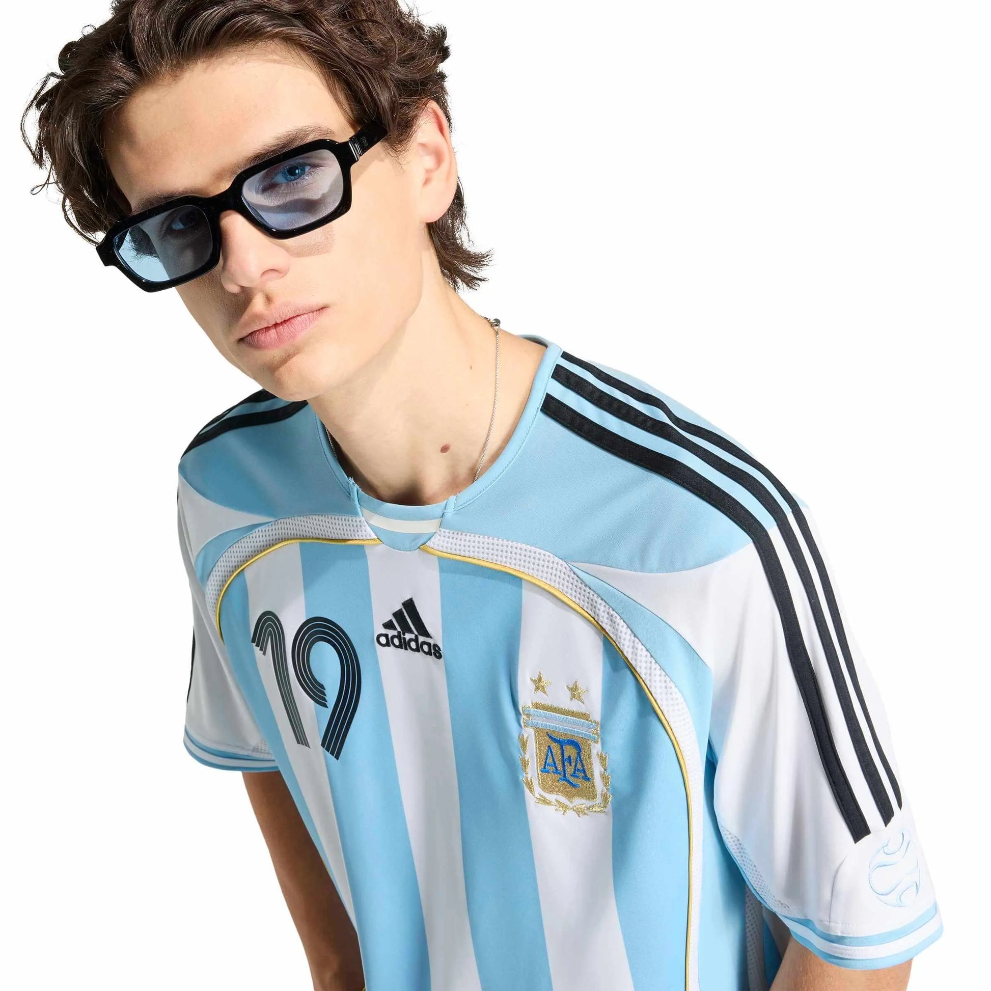 Argentina 2006  Men's Retro Stadium Home Messi #19 Soccer Jersey