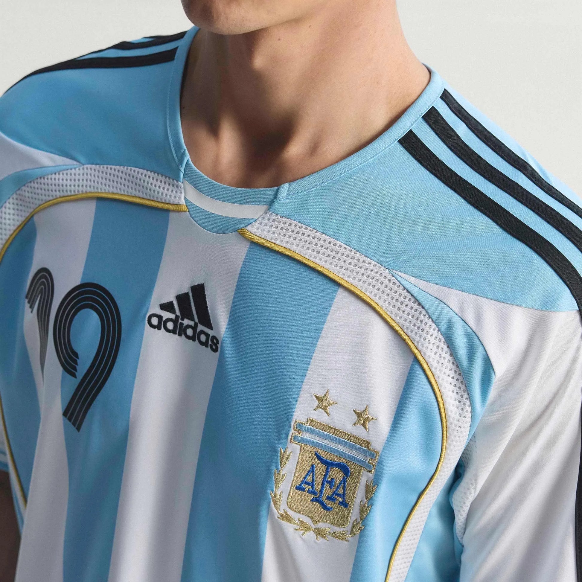 Argentina 2006  Men's Retro Stadium Home Messi #19 Soccer Jersey
