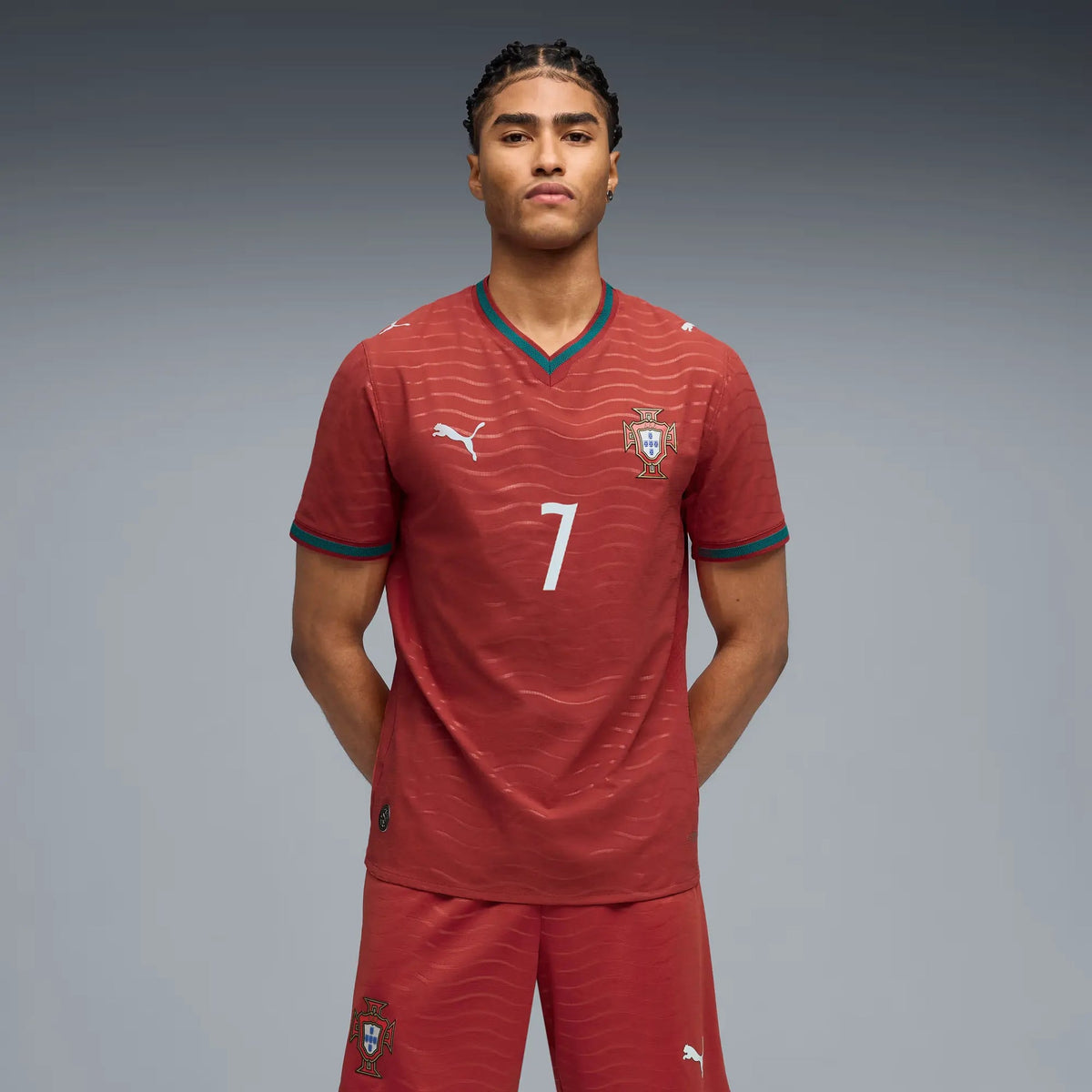 2026 Portugal Men's Authentic Home Ronaldo #7 Soccer Jersey Club Red-Green Lagoon