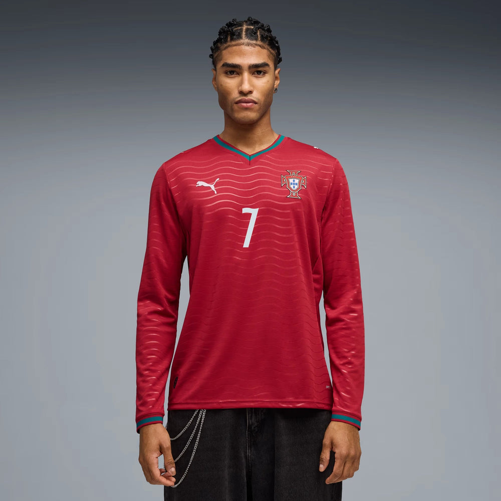 Portugal 2026  Men's Stadium Home Ronaldo #7 Long-Sleeve Soccer Je