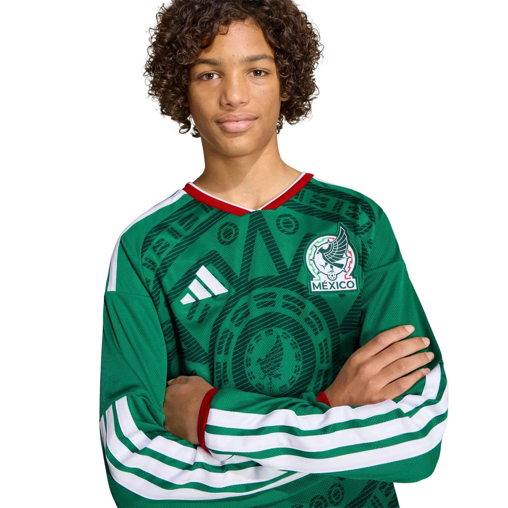 Mexico 2026  Youth Stadium Home Long-Sleeve Soccer Jersey