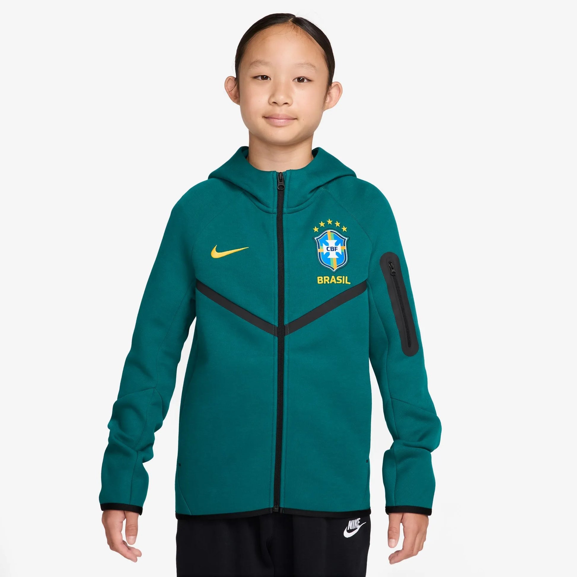 Brazil 2026-27  Youth Full-Zip Tech Fleece Hoodie