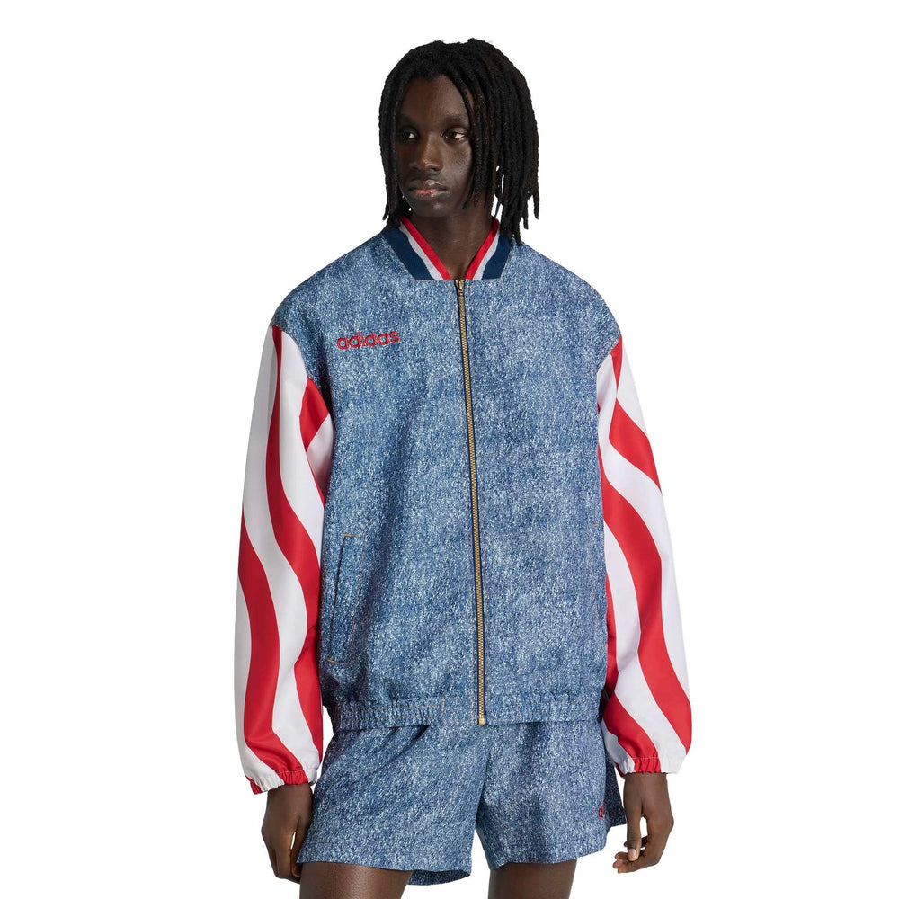 USA  Men's Denim Graphic Track Top