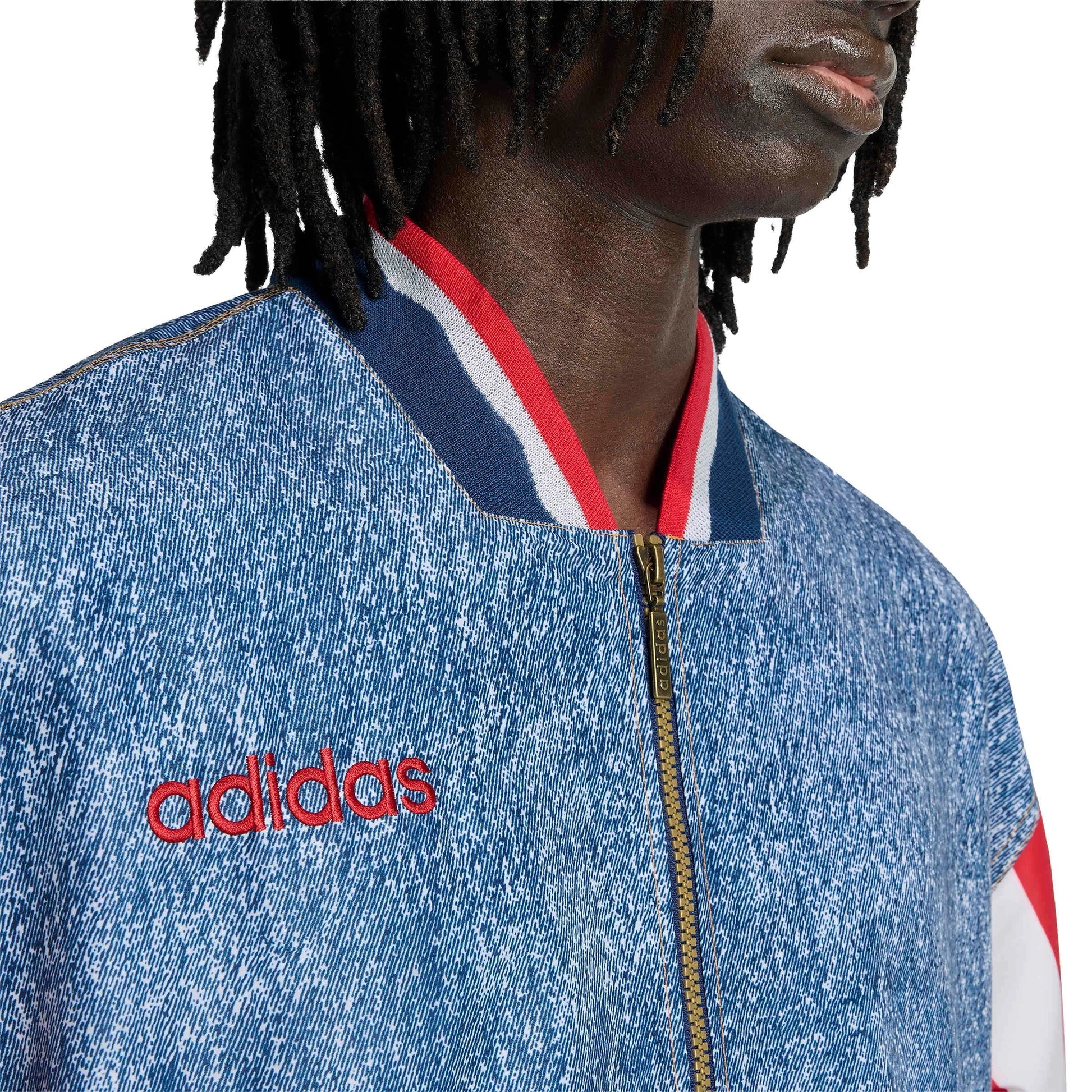 USA  Men's Denim Graphic Track Top