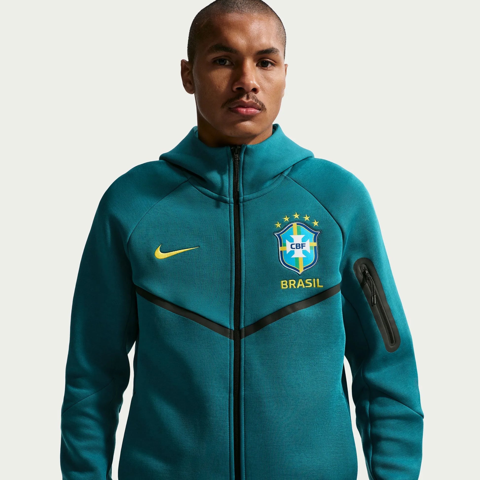 Brazil 2026-27  Men's Full-Zip Tech Fleece Hoodie