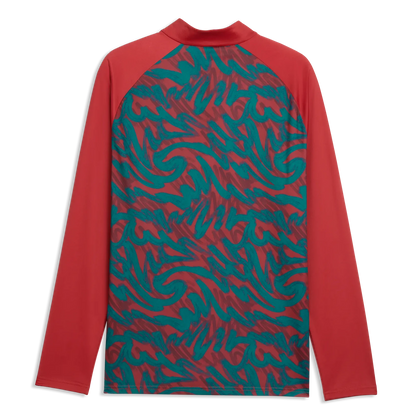 2026-27 Portugal Men's 1/4 Zip Pre-Match Top Club Red-Green Lagoon