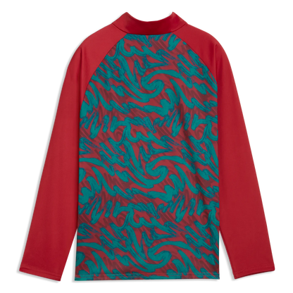 2026-27 Portugal Youth 1/4 Zip Pre-Match Top Club Red-Green Lagoon